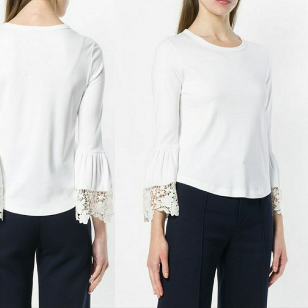 See by Chloe lace trim long sleeve tee